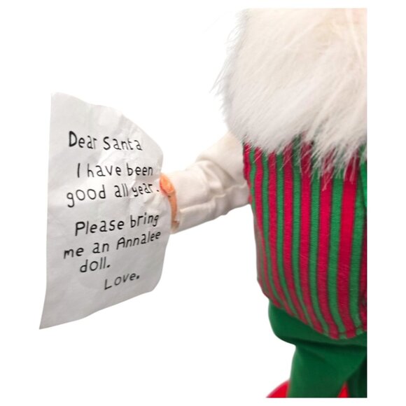 Annalee Elf Letters to Santa Christmas Doll 11" Slippers 2008 Vest Festive Decor - Picture 4 of 11